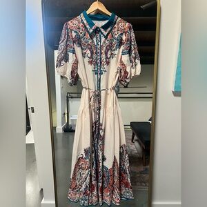 Elegant Paisley Print Dress